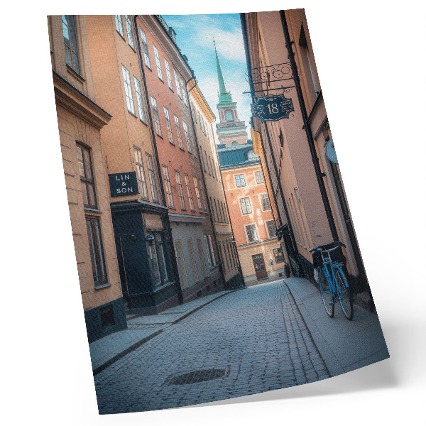 Poster para cozinha Rua pitoresca com edifícios medievais