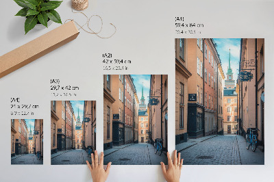 Poster para cozinha Rua pitoresca com edifícios medievais