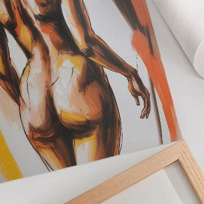 Arte de parede Silhueta em cores quentes, dinâmica e expressiva.