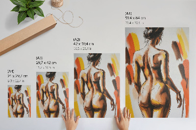 Arte de parede Silhueta em cores quentes, dinâmica e expressiva.