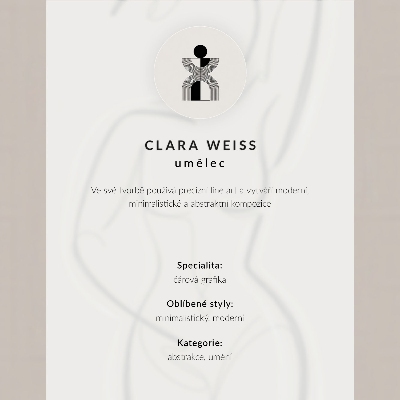 Poster para cozinha Silhueta minimalista de uma mulher sobre um fundo bege.