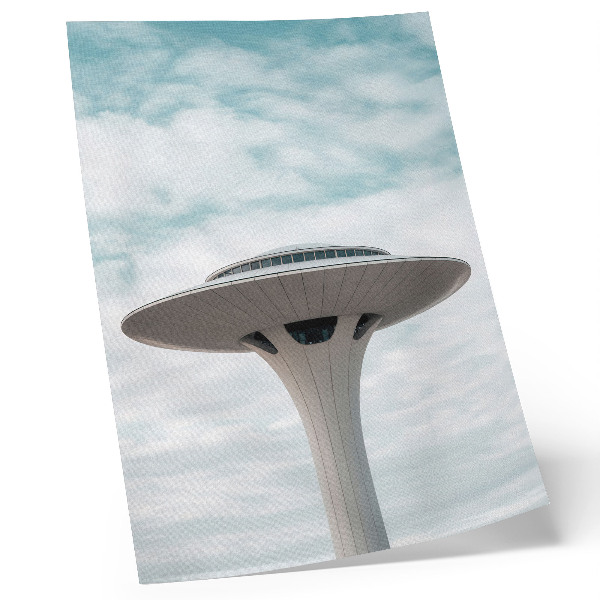 Poster para cozinha Um edifício futurista contra o céu