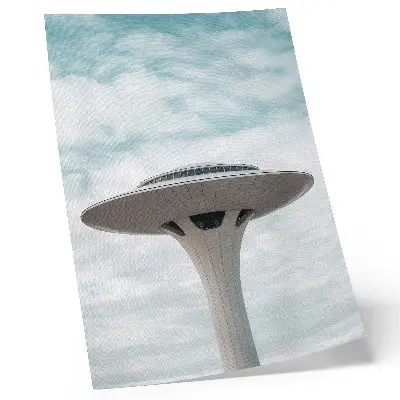 Poster para cozinha edifício futurista contra o céu