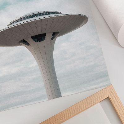 Poster para cozinha Um edifício futurista contra o céu