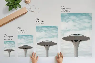 Poster para cozinha edifício futurista contra o céu
