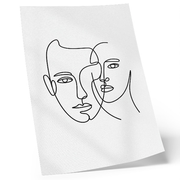Impressão em tela Retratos minimalistas, arte linear, profundidade, emoções