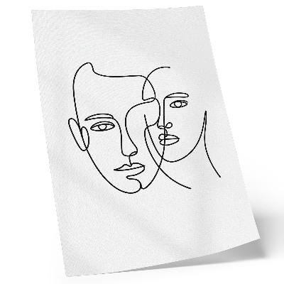 Impressão em tela Retratos minimalistas, arte linear, profundidade, emoções