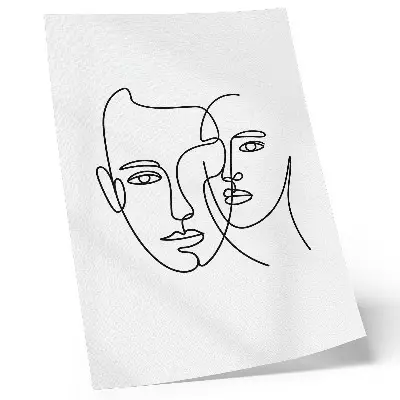 Impressão em tela retratos minimalistas com arte linear focada em profundidade e emoções