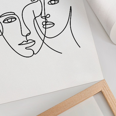 Impressão em tela Retratos minimalistas, arte linear, profundidade, emoções