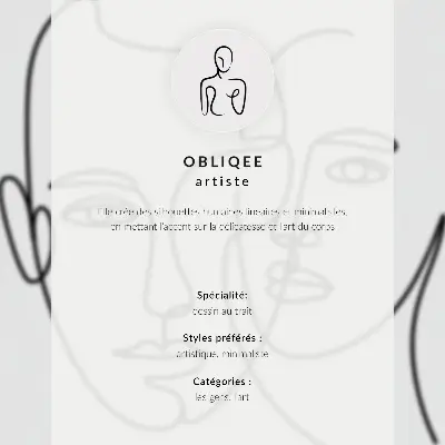 Arte de parede rostos em técnica de arte linear com estilo minimalista e elegante