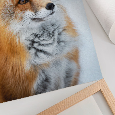 Arte de parede Retrato de uma raposa alegre em um cenário de inverno.