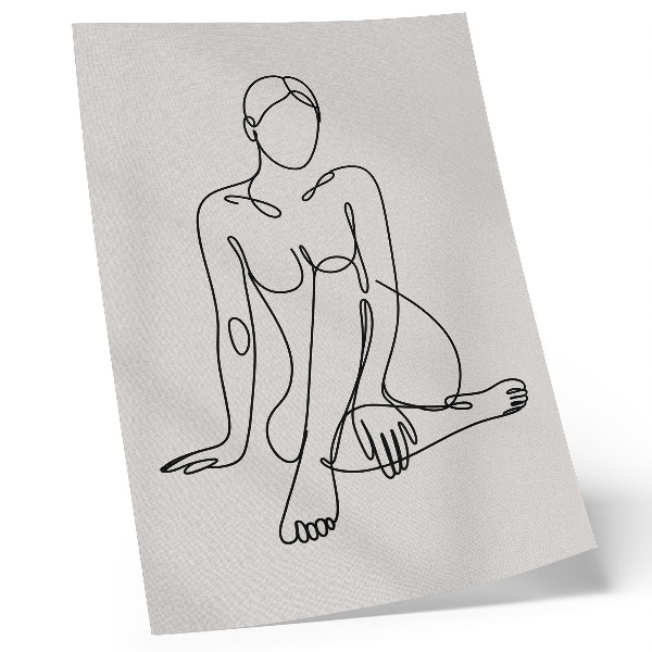 Arte de parede Uma silhueta preta sutil sobre um fundo claro.