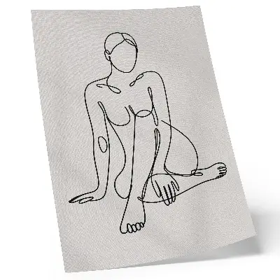 Arte de parede silhueta preta sutil sobre fundo claro
