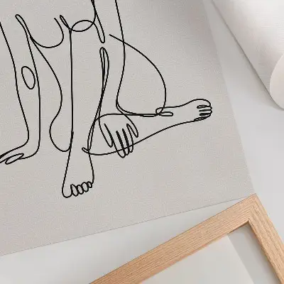 Arte de parede silhueta preta sutil sobre fundo claro
