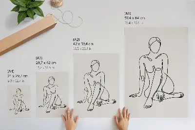 Arte de parede silhueta preta sutil sobre fundo claro