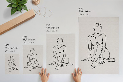 Arte de parede Uma silhueta preta sutil sobre um fundo claro.