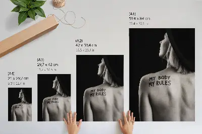 Impressão em tela arte com elegância em preto e branco e mensagem forte