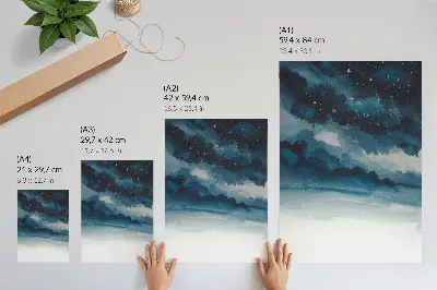 Poster decorativo paisagem cósmica com profundidade e mistério