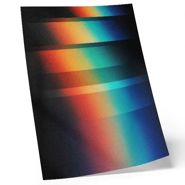 Arte de parede com listras horizontais coloridas de efeito profundidade e movimento