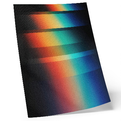 Arte de parede Listras horizontais coloridas com efeito de profundidade e movimento