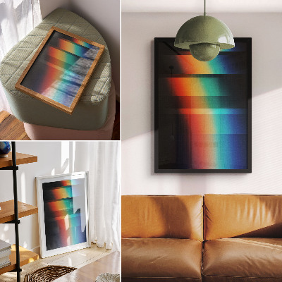 Arte de parede Listras horizontais coloridas com efeito de profundidade e movimento