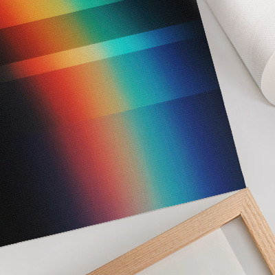 Arte de parede Listras horizontais coloridas com efeito de profundidade e movimento