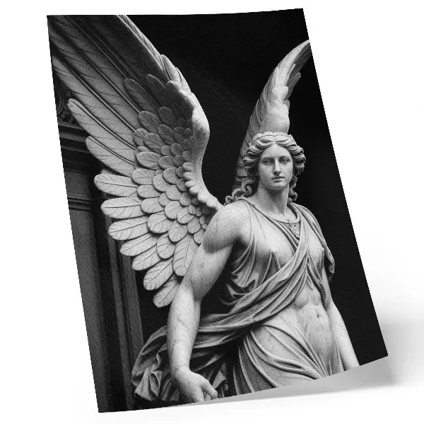 Escultura de anjo em mármore peça decorativa repleta de detalhes e elegância