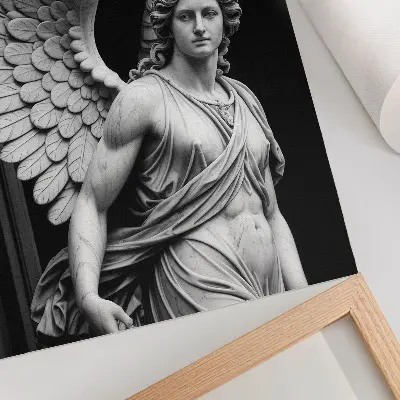 Escultura de anjo em mármore peça decorativa repleta de detalhes e elegância