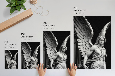 Poster decorativo Escultura de anjo em mármore, repleta de detalhes e elegância.