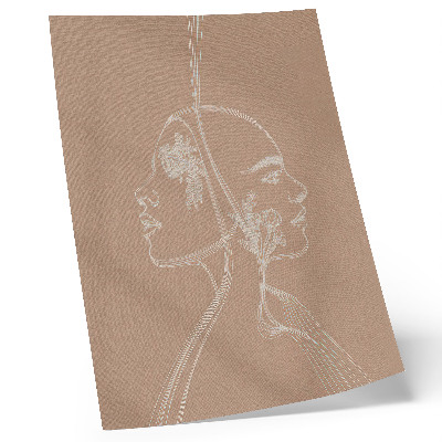 Arte de parede Duas faces alinhadas com flores delicadas e harmoniosas