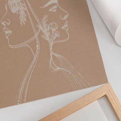 Arte de parede Duas faces alinhadas com flores delicadas e harmoniosas