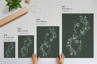 Poster para cozinha Linhas delicadas, flores, composição moderna