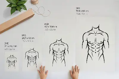 Poster decorativo com linhas pretas sobre fundo claro em estética minimalista