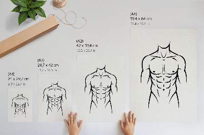 Poster decorativo Linhas pretas sobre fundo claro - estética minimalista