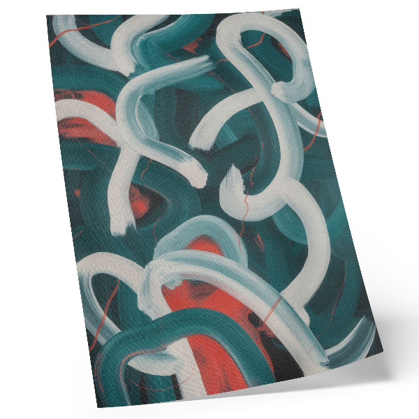 Poster decorativo Traços abstratos e dinâmicos em tons turquesa.