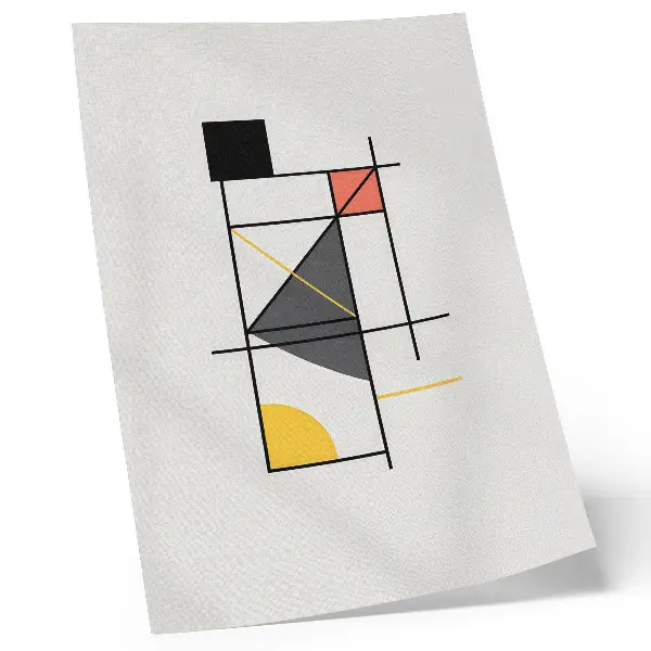 Poster para cozinha com padrões geométricos de linhas e formas em estilo moderno