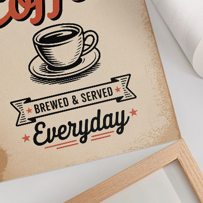 Arte de parede xícara com atmosfera de café em estilo retrô