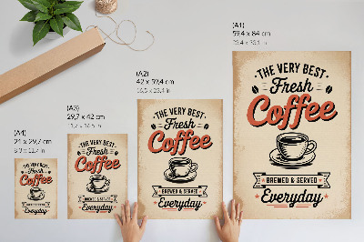 Arte de parede xícara com atmosfera de café em estilo retrô