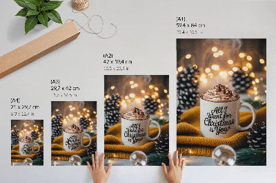 Poster para cozinha Caneca com a inscrição 