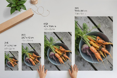 Arte de parede Tigela de madeira rústica para legumes suculentos