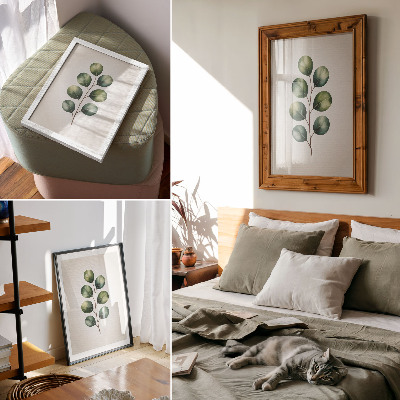 Poster decorativo Um ramo com um grupo de folhas verdes