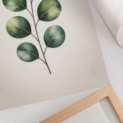 Poster decorativo Um ramo com um grupo de folhas verdes