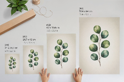 Poster decorativo Um ramo com um grupo de folhas verdes