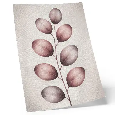 Impressão em tela ramo com folhas rosadas em estilo minimalista e leve