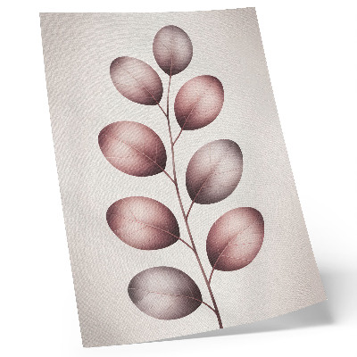 Impressão em tela Ramo com folhas rosadas, minimalismo e leveza.