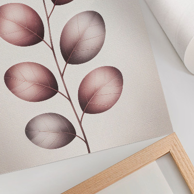 Impressão em tela Ramo com folhas rosadas, minimalismo e leveza.