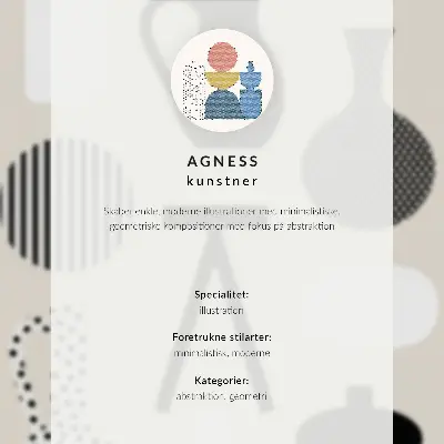 Poster para cozinha com padrões geométricos em preto e branco sobre fundo bege
