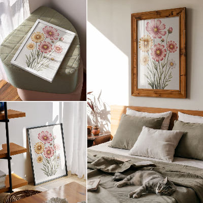 Arte de parede Flores amarelas e rosas em um buquê exuberante