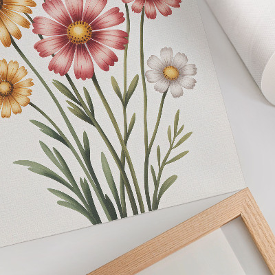 Arte de parede Flores amarelas e rosas em um buquê exuberante