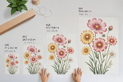 Arte de parede Flores amarelas e rosas em um buquê exuberante